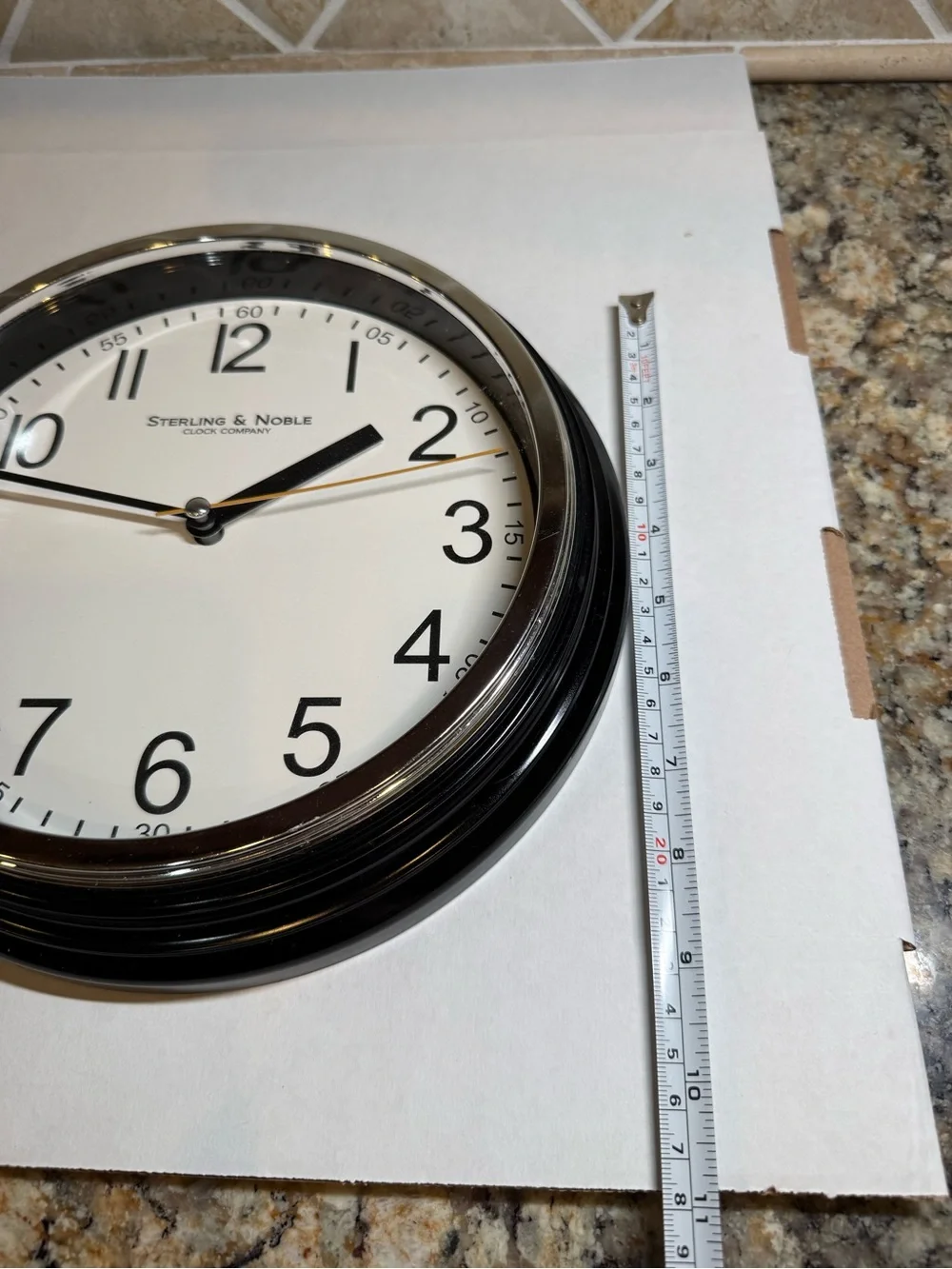 Sterling & Noble Clock company Wall Clock 9.5in Black Plastic Quartz Analog EUC